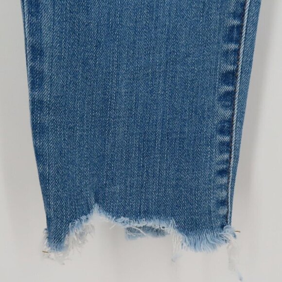 Madewell Womens 27 9in High Rise Light Wash Blue Denim Jeans Distressed Raw Hem - Picture 4 of 15